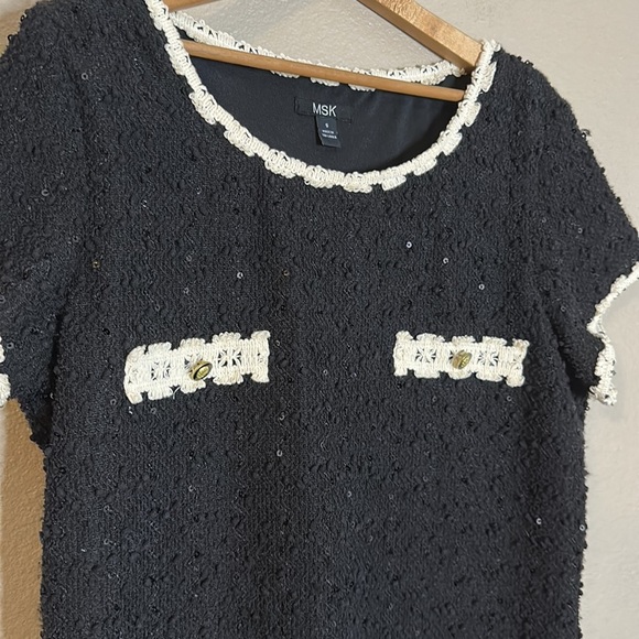 MSK CLASSIC VINTAGE INSPIRED LITTLE BLACK DRESS Sz Small - Picture 2 of 4